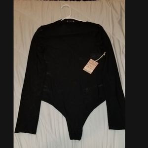 Iris Black mesh bodysuit